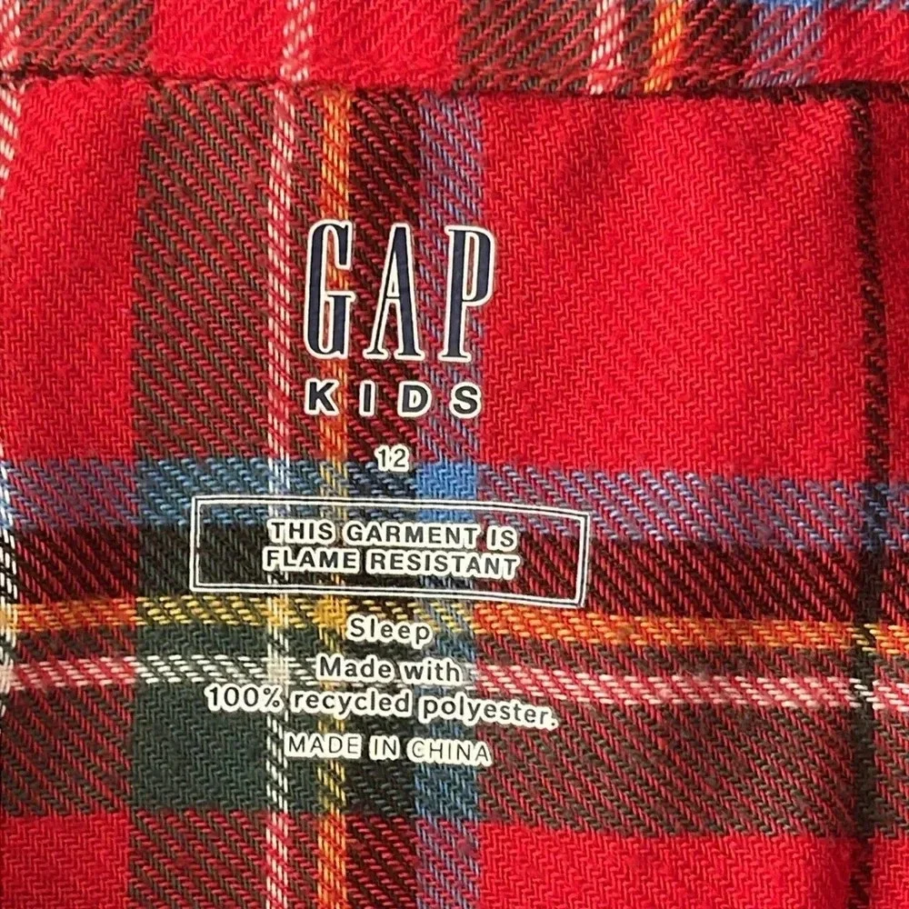 Gap Kids Plaid Button Up Pajama Top Only Size 12